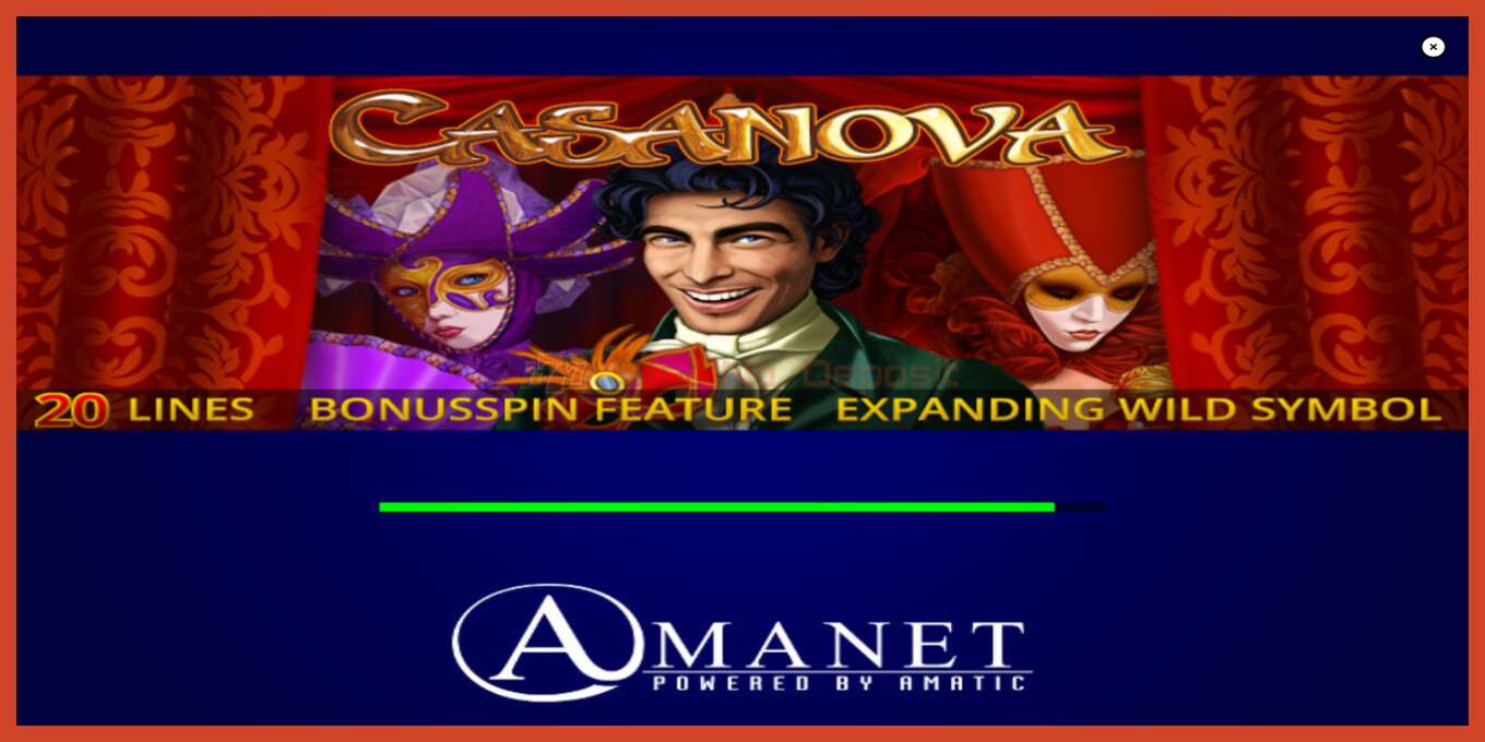 Slot screenshot: Casanova no deposit, number - 1