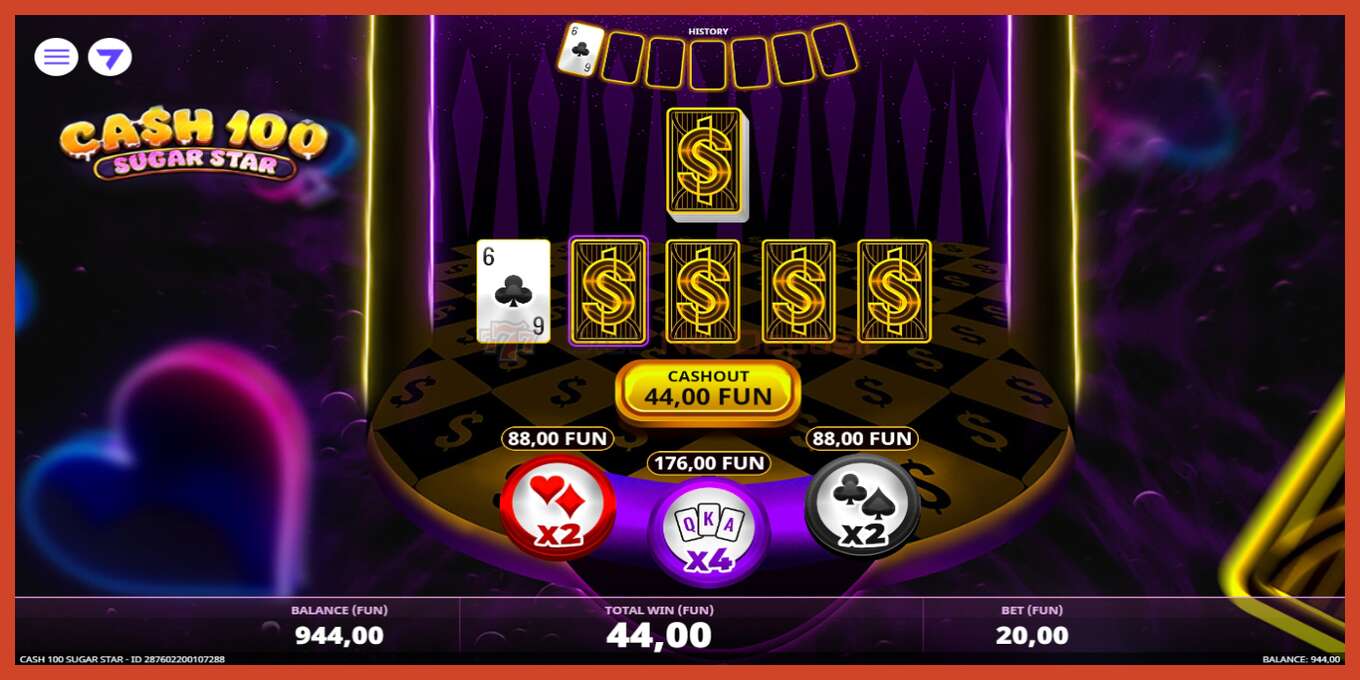 Slot скриншоту: Cash 100 Sugar Star депозит жок, саны - 4