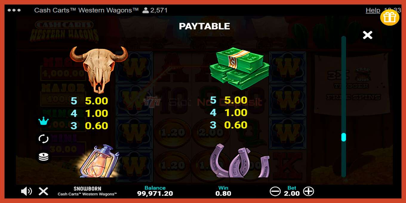 Schermafbeelding van slot: Cash Carts Western Wagons geen aanbetaling, nummer - 6