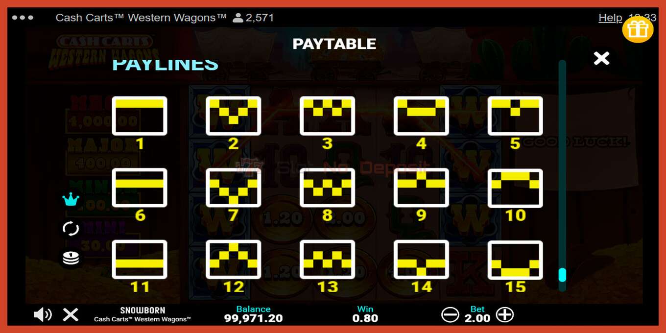 Schermafbeelding van slot: Cash Carts Western Wagons geen aanbetaling, nummer - 7