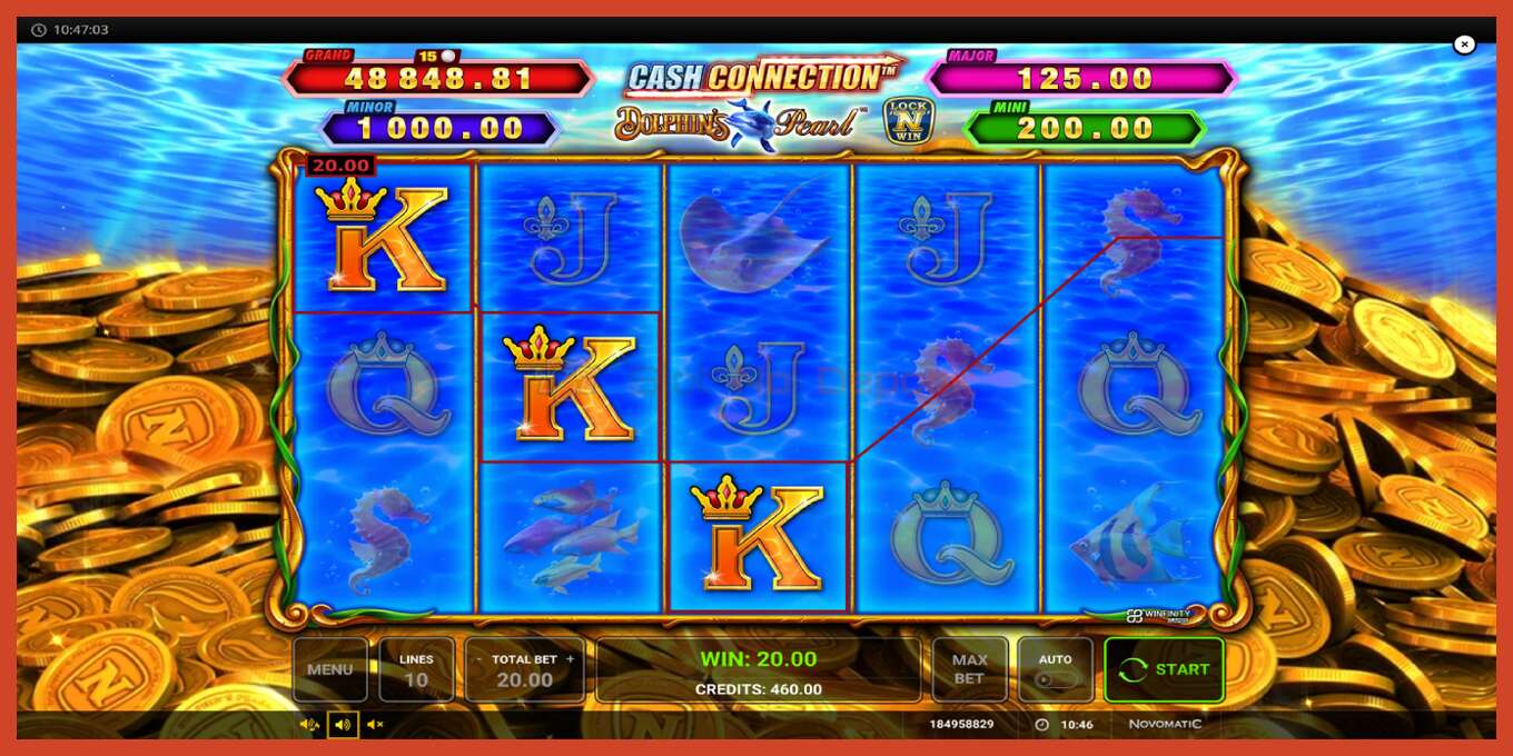 Slot screenshot: Cash Connection Dolphins Pearl no deposit, number - 3