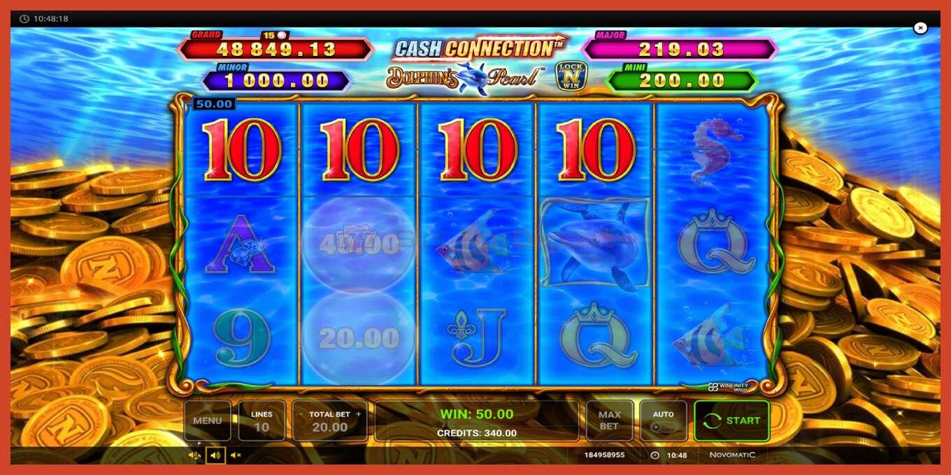 Slot screenshot: Cash Connection Dolphins Pearl no deposit, number - 4