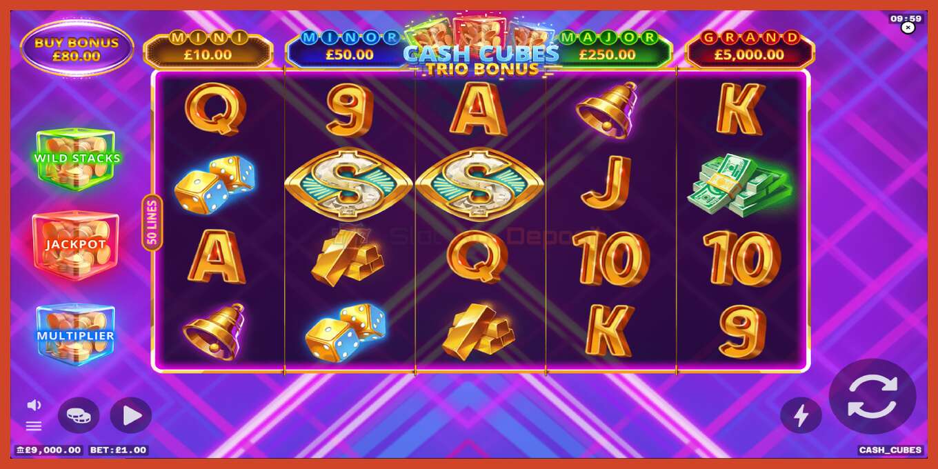 Tangkapan skrin slot: Cash Cubes: Trio Bonus tiada deposit, nombor - 2