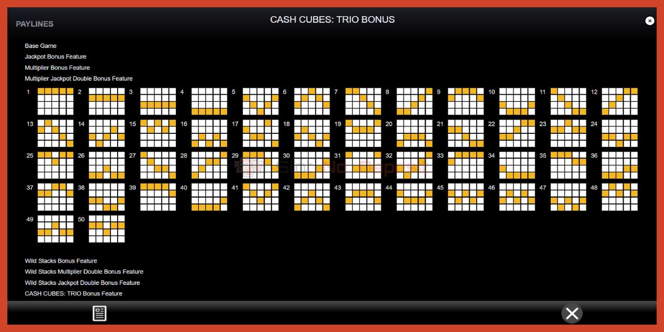 Tangkapan skrin slot: Cash Cubes: Trio Bonus tiada deposit, nombor - 6