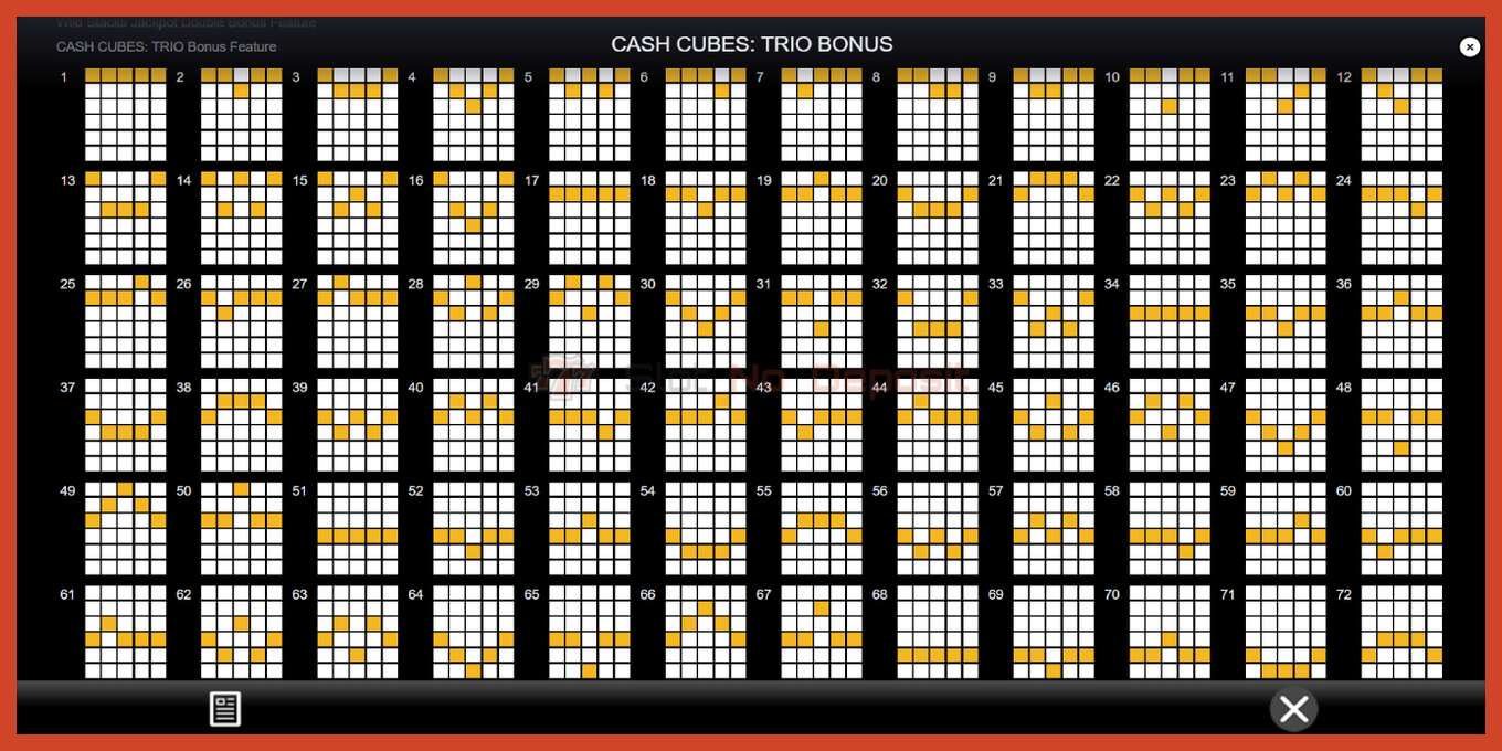 Tangkapan skrin slot: Cash Cubes: Trio Bonus tiada deposit, nombor - 7