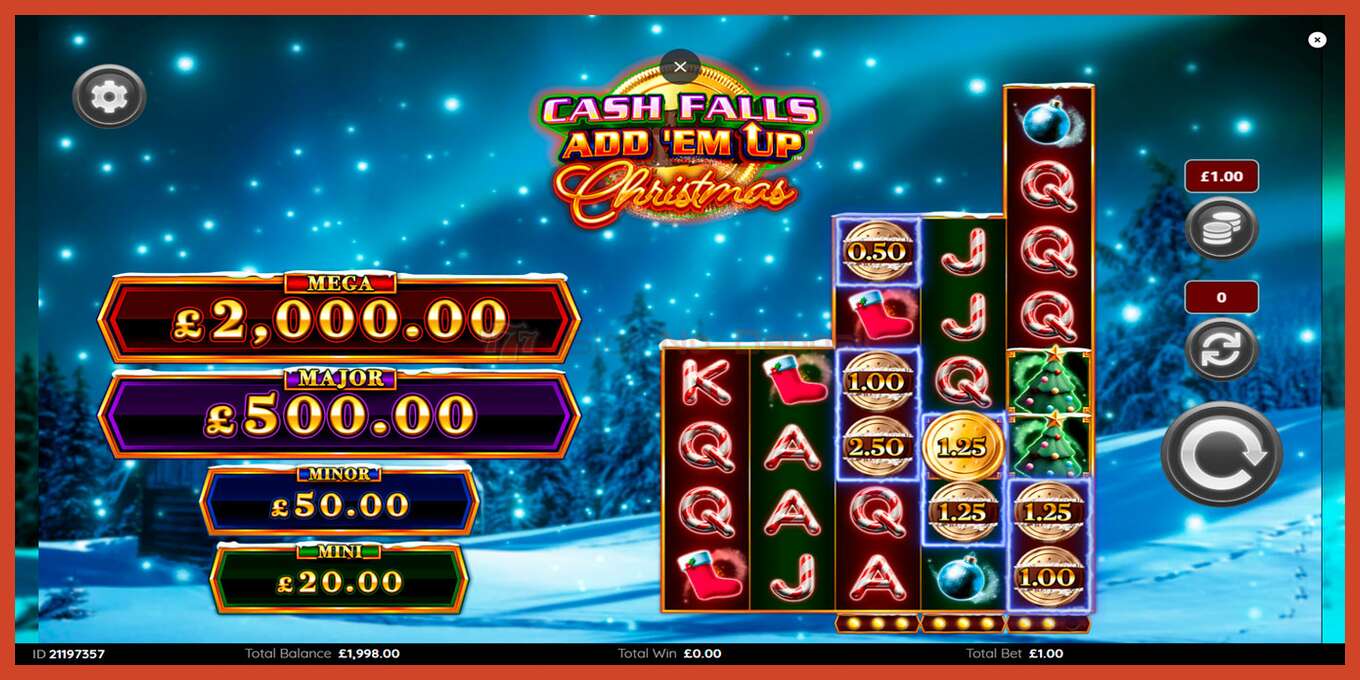 Slot screenshot: Cash Falls: Add Em Up Christmas no deposit, number - 3