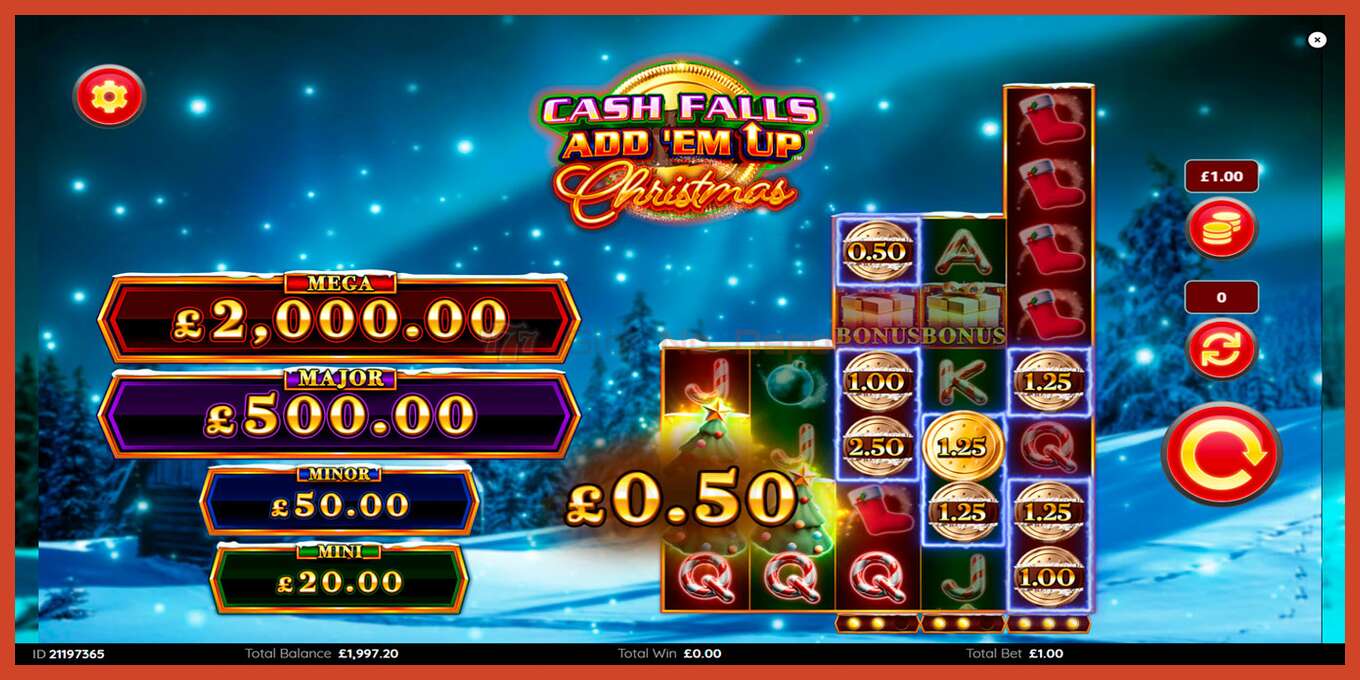 Slot screenshot: Cash Falls: Add Em Up Christmas no deposit, number - 4