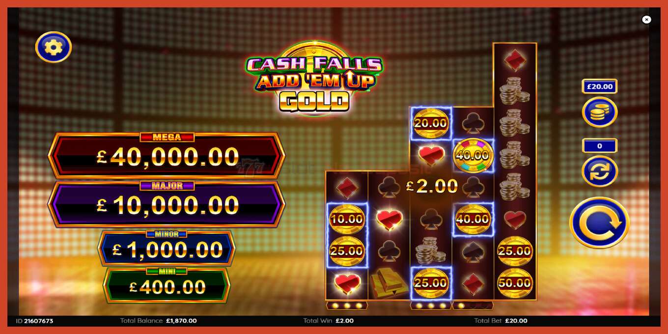 Slot skrinshoti: Cash Falls: Add Em Up Gold depozit yoq, raqam - 4