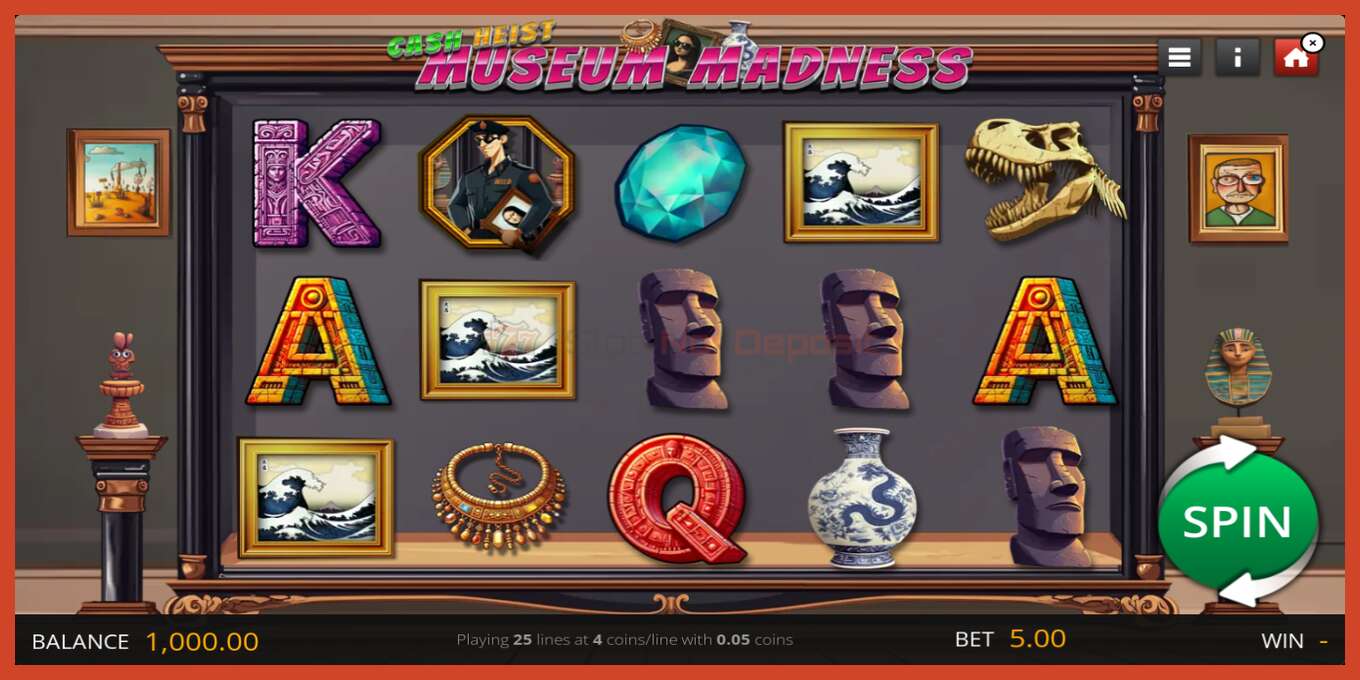 Slot screenshot: Cash Heist Museum Madness no deposit, number - 1