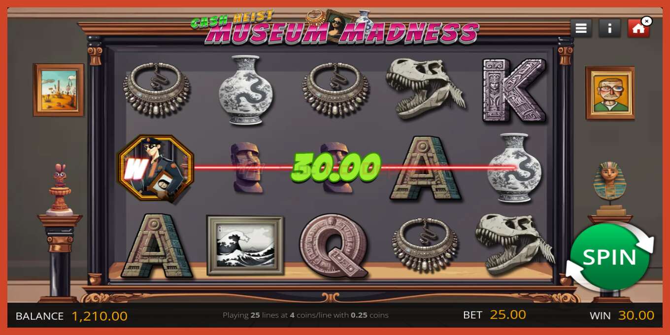 Slot screenshot: Cash Heist Museum Madness no deposit, number - 4