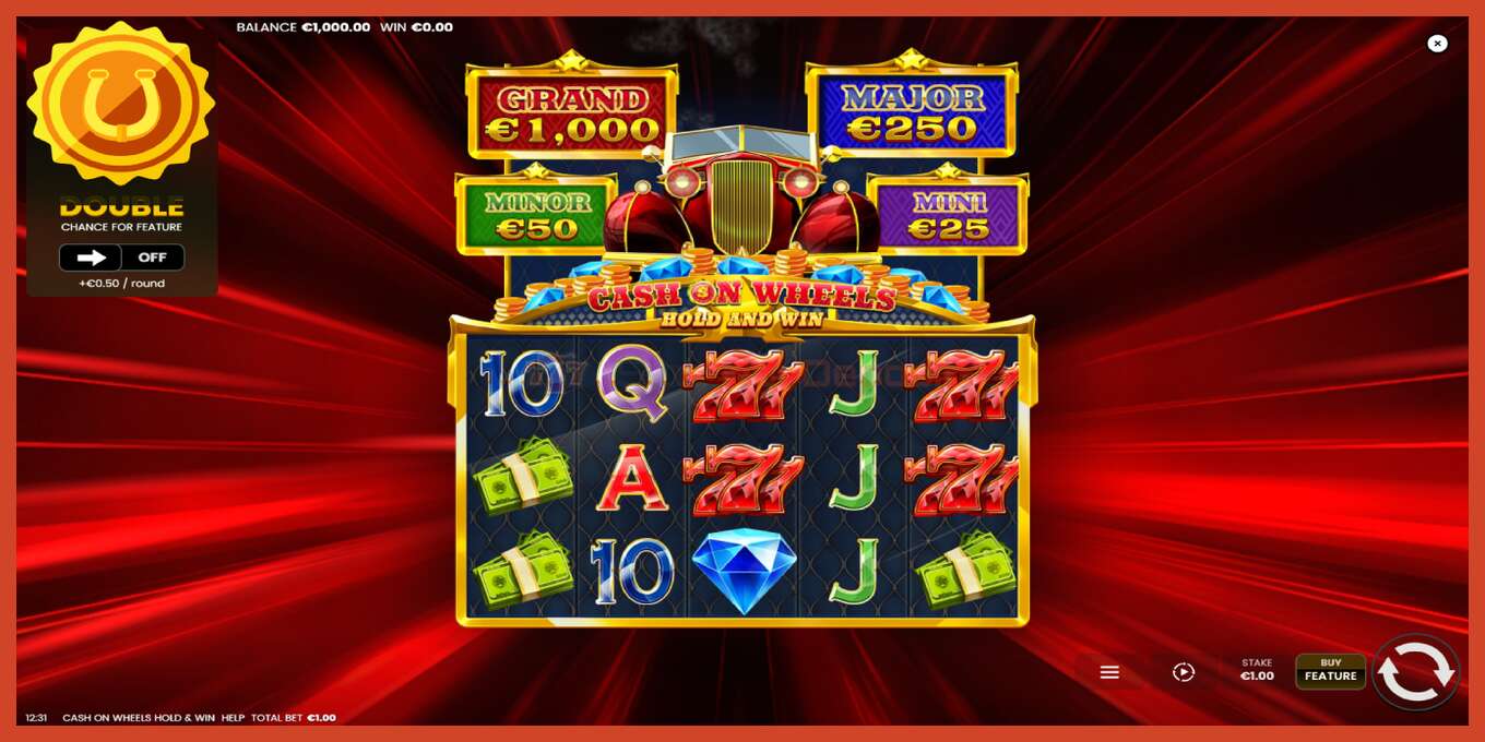 Tangkapan layar slot: Cash on Wheels Hold and Win tidak ada setoran, nomor - 2