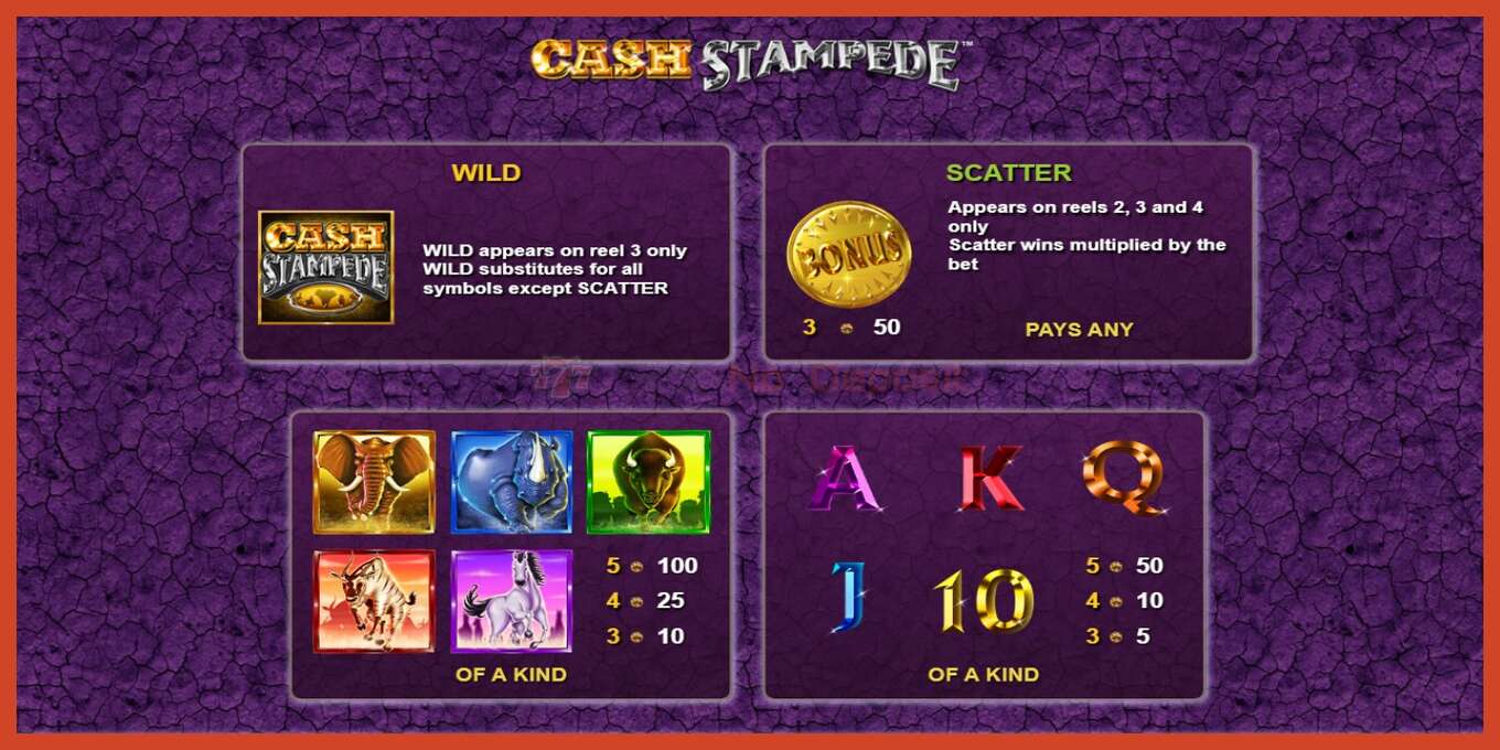 Slot screenshot: Cash Stampede no deposit, number - 2