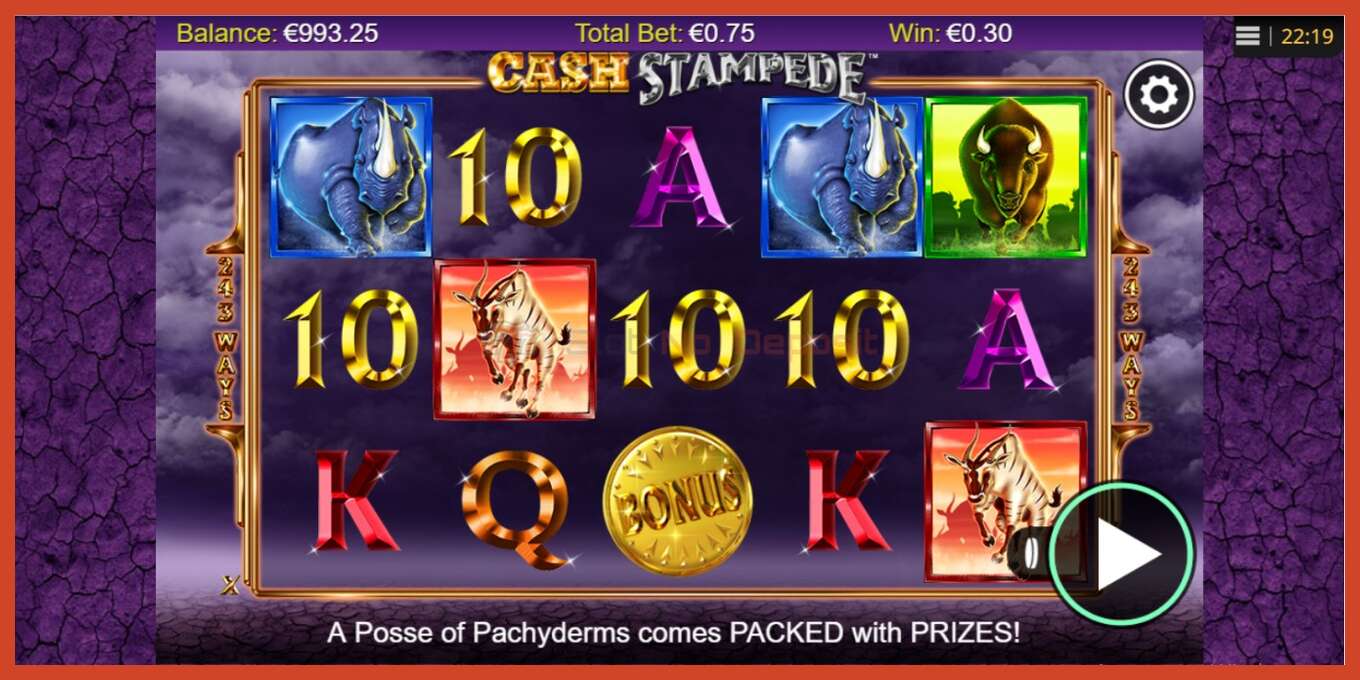 Slot screenshot: Cash Stampede no deposit, number - 3