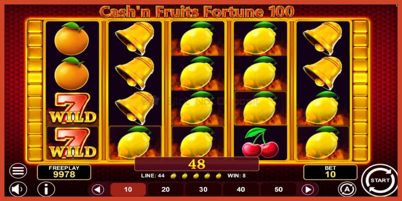 Slot screenshot: Cashn Fruits Fortune 100 no deposit, number - 2