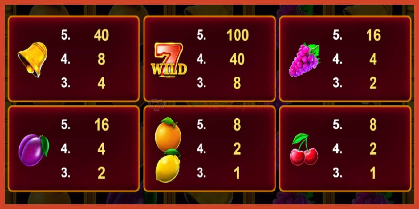 Slot screenshot: Cashn Fruits Fortune 100 no deposit, number - 4