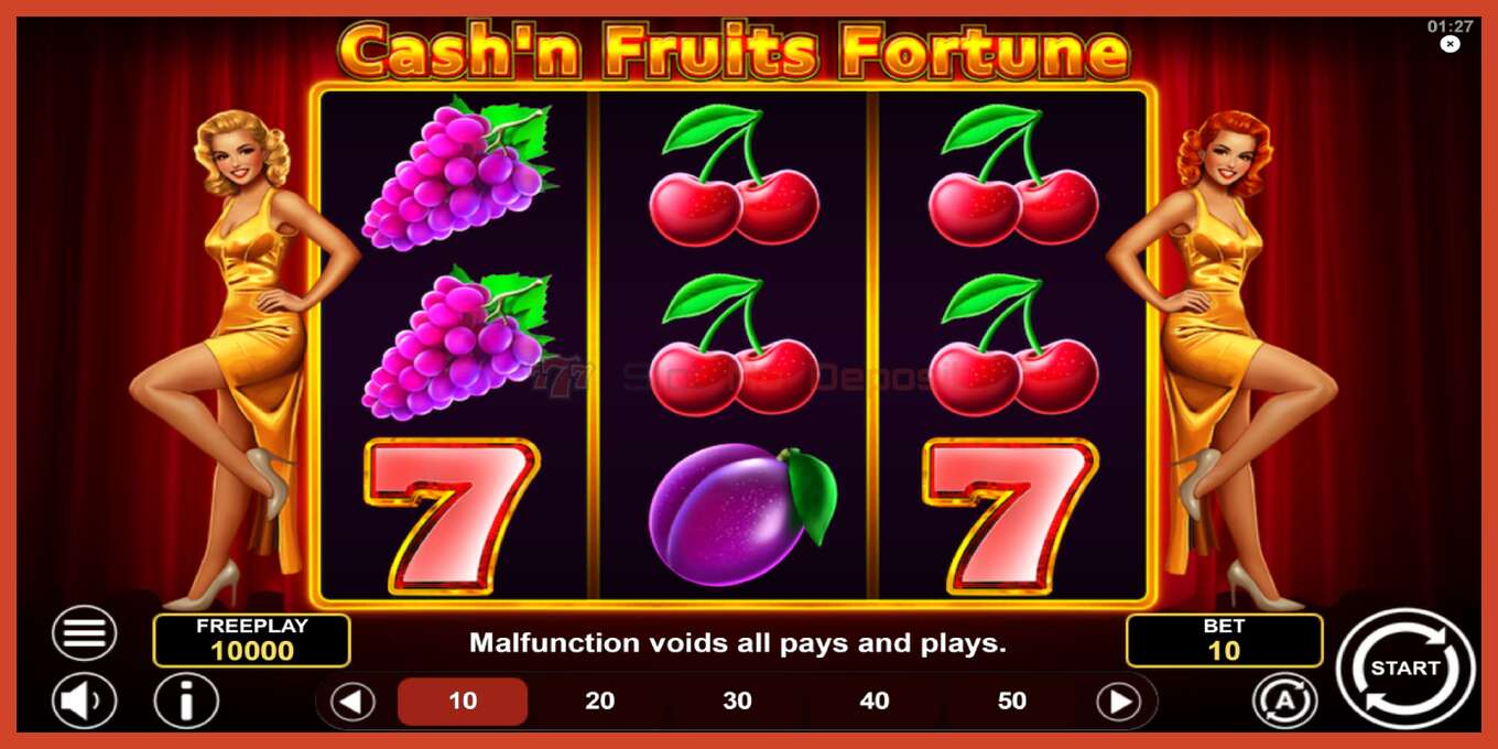 Posnetek zaslona reže: Cashn Fruits Fortune brez depozita, število - 2