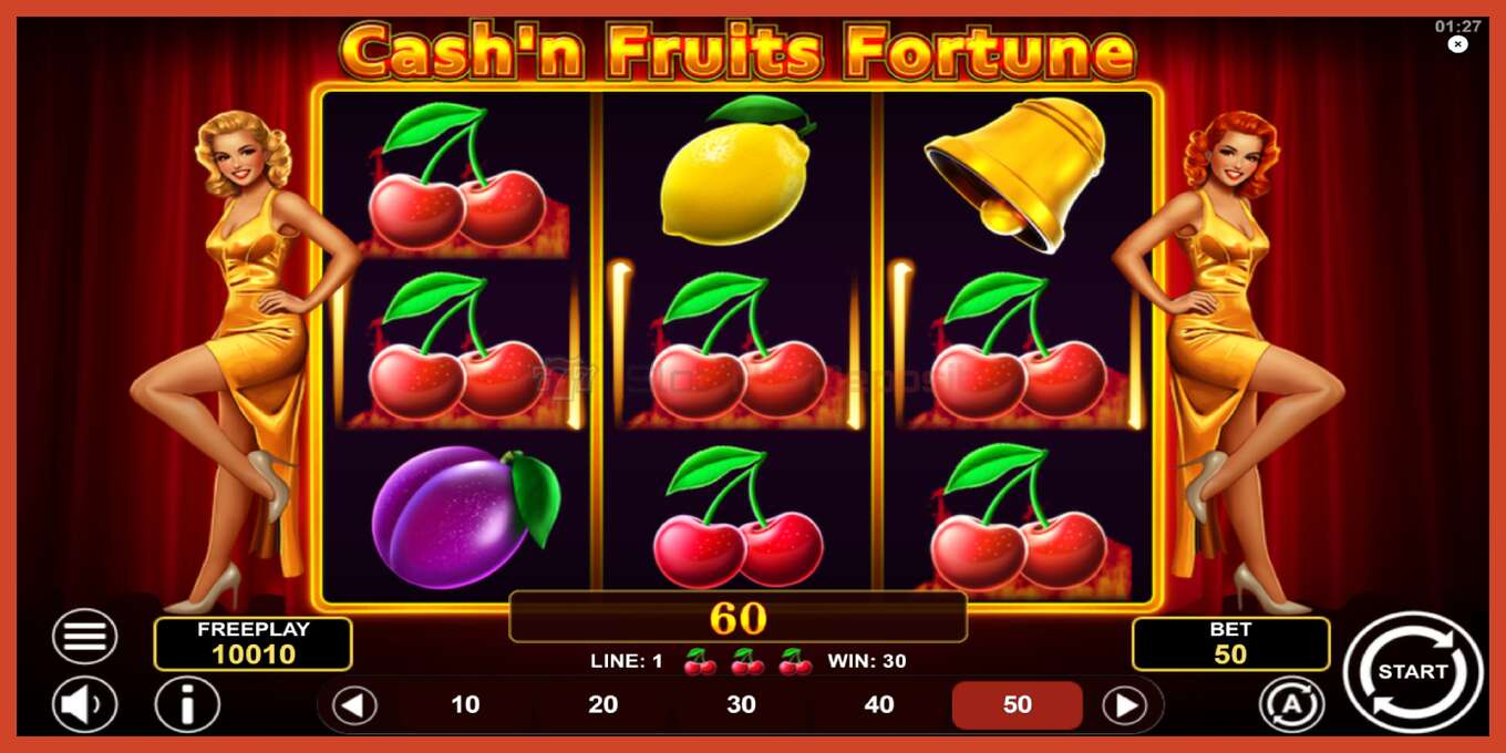 Posnetek zaslona reže: Cashn Fruits Fortune brez depozita, število - 3