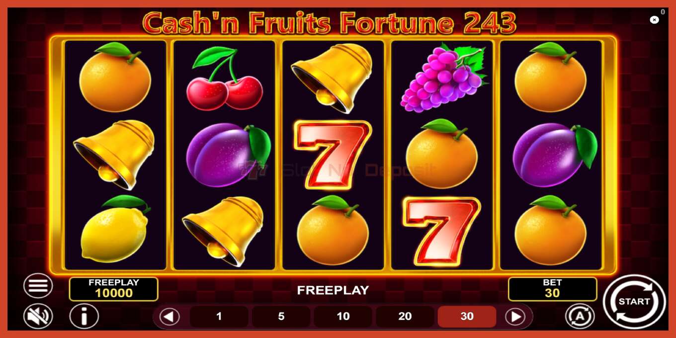 Slot screenshot: Cashn Fruits Fortune 243 bez depozita, broj - 2