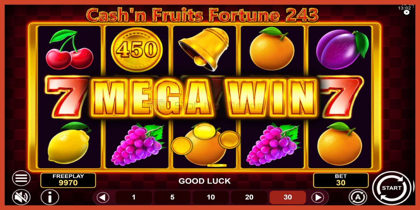 Slot screenshot: Cashn Fruits Fortune 243 bez depozita, broj - 3