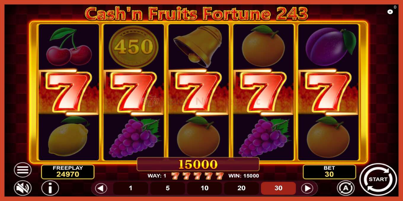 Slot screenshot: Cashn Fruits Fortune 243 bez depozita, broj - 4