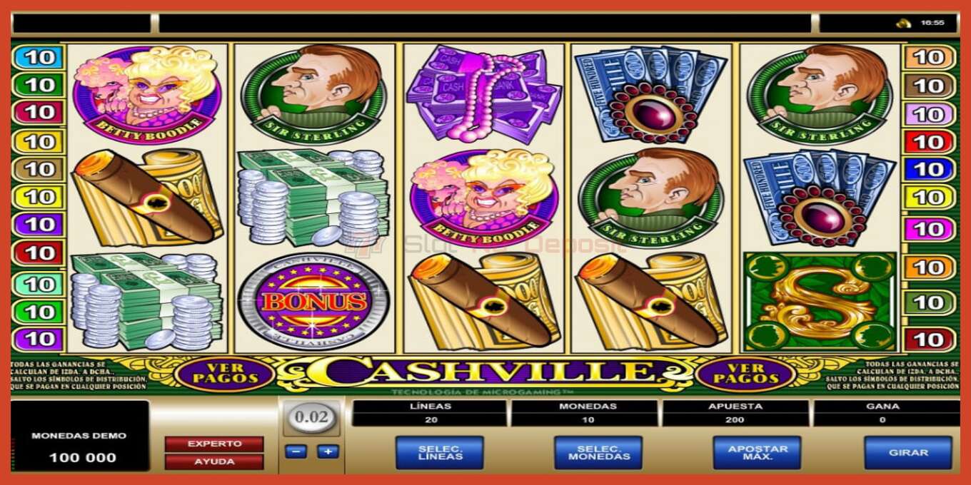 Slot screenshot: Cashville no deposit, number - 5