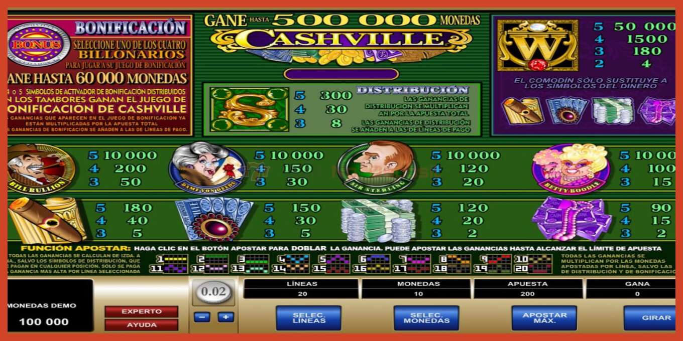 Slot screenshot: Cashville no deposit, number - 6