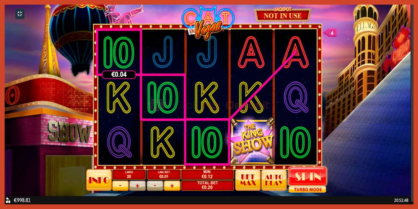 Slot screenshot: Cat In Vegas no deposit, number - 4