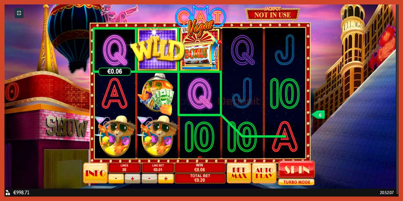 Slot screenshot: Cat In Vegas no deposit, number - 6