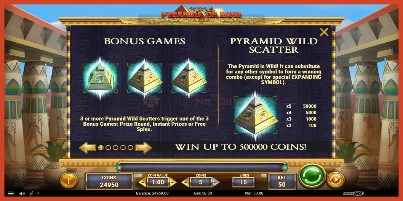 Slot screenshot: Cat Wilde and the Pyramids of Dead no deposit, number - 5