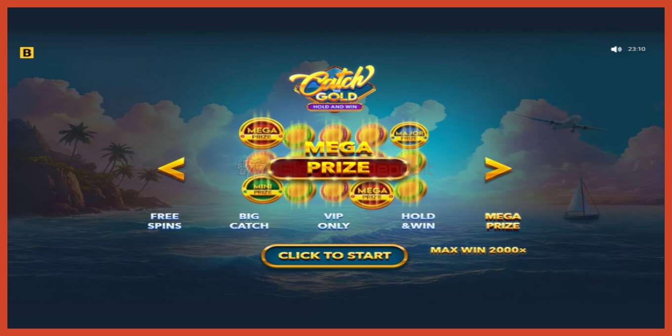 Slot screenshot: Catch The Gold Hold and Win no deposit, number - 1