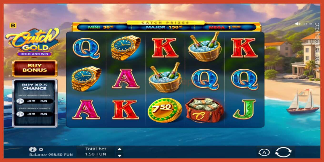 Slot screenshot: Catch The Gold Hold and Win no deposit, number - 2