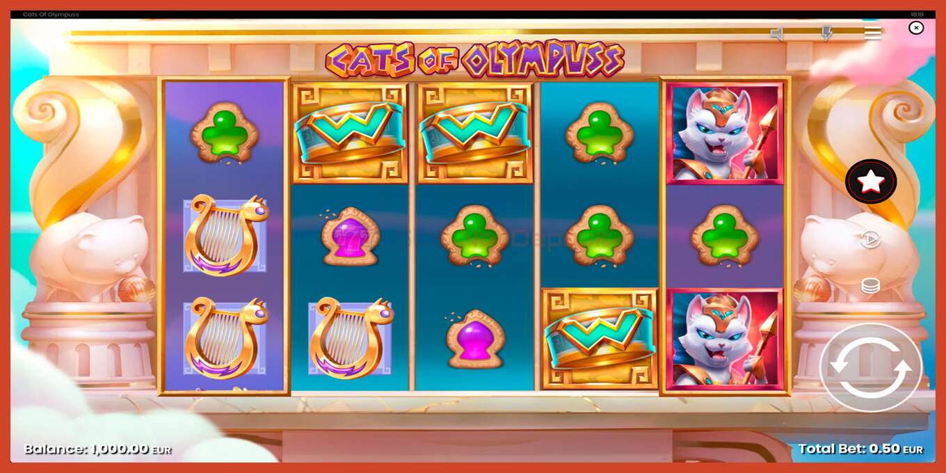 Slot pantaila-argazkia: Cats of Olympuss gordailurik ez, zenbakia - 1