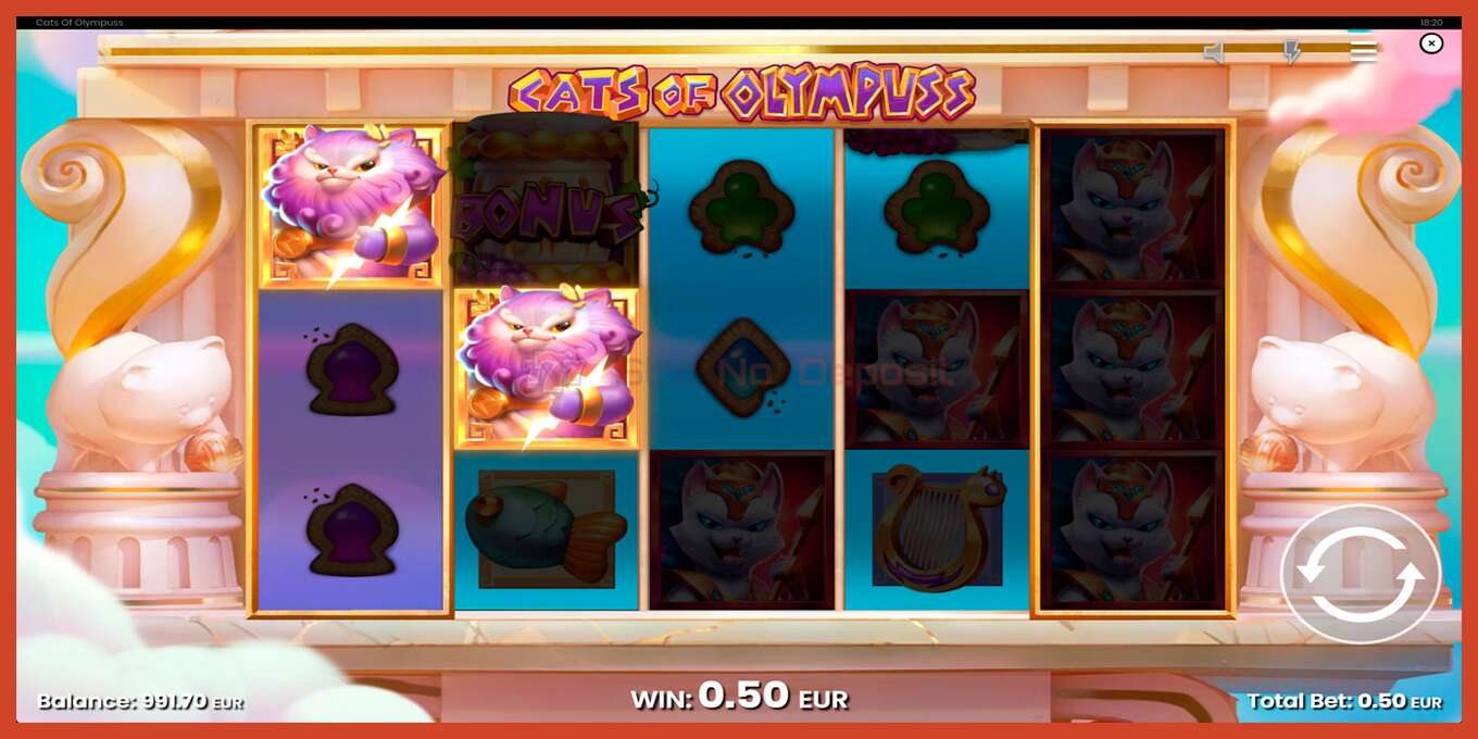 Slot pantaila-argazkia: Cats of Olympuss gordailurik ez, zenbakia - 3