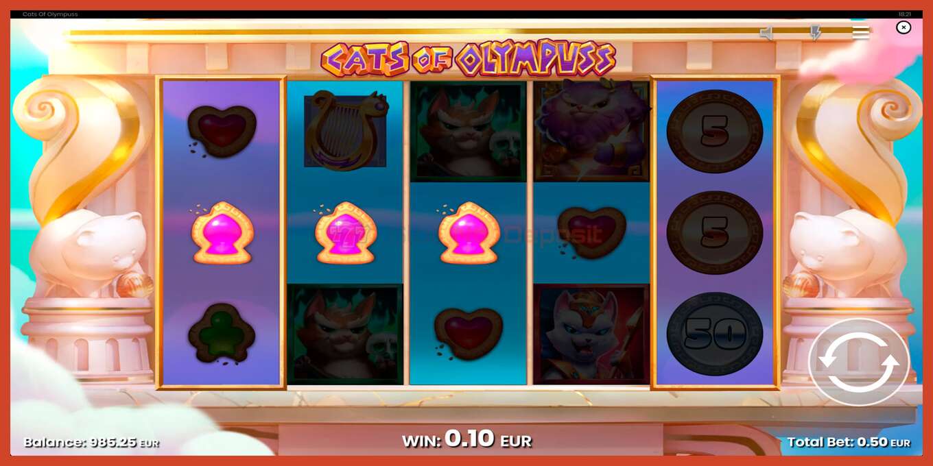 Slot pantaila-argazkia: Cats of Olympuss gordailurik ez, zenbakia - 5