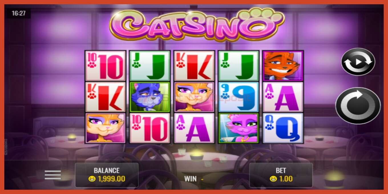 Slot screenshot: Catsino no deposit, number - 1