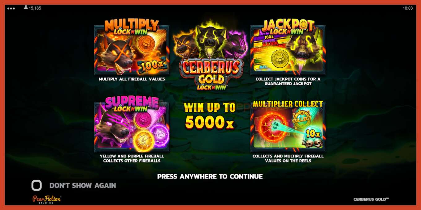 Slot තිර රුවක්: Cerberus Gold තැන්පතු නැත, අංකය - 1