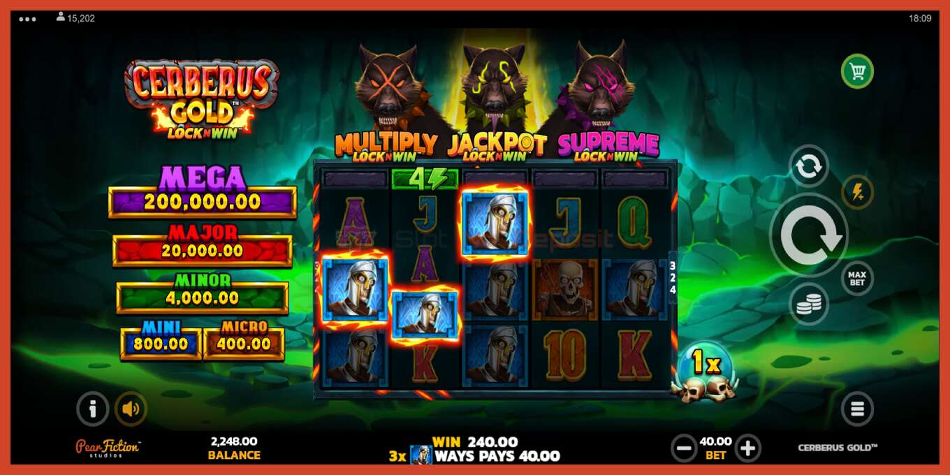 Slot තිර රුවක්: Cerberus Gold තැන්පතු නැත, අංකය - 4