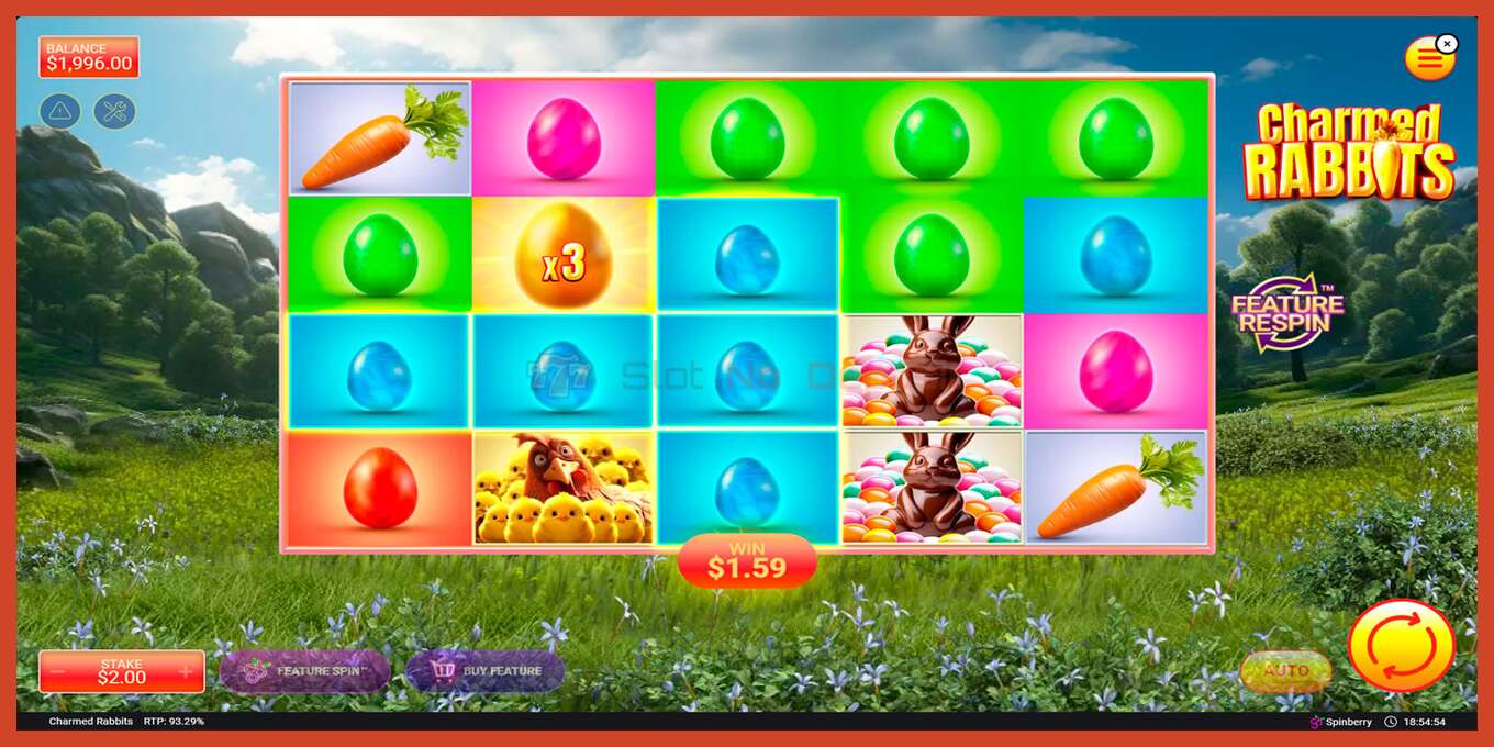 Tangkapan layar slot: Charmed Rabbits tidak ada setoran, nomor - 2