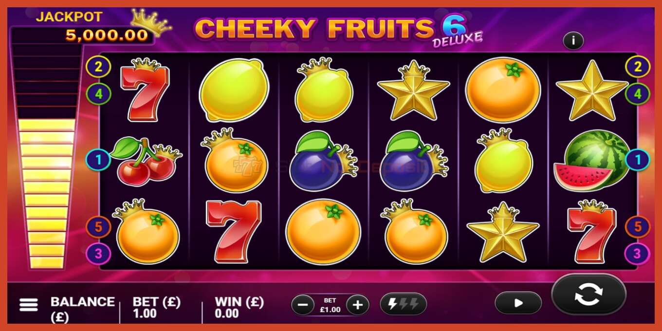 Slot screenshot: Cheeky Fruits 6 Deluxe no deposit, number - 2