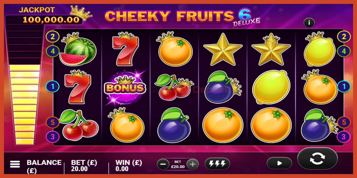 Slot screenshot: Cheeky Fruits 6 Deluxe no deposit, number - 3