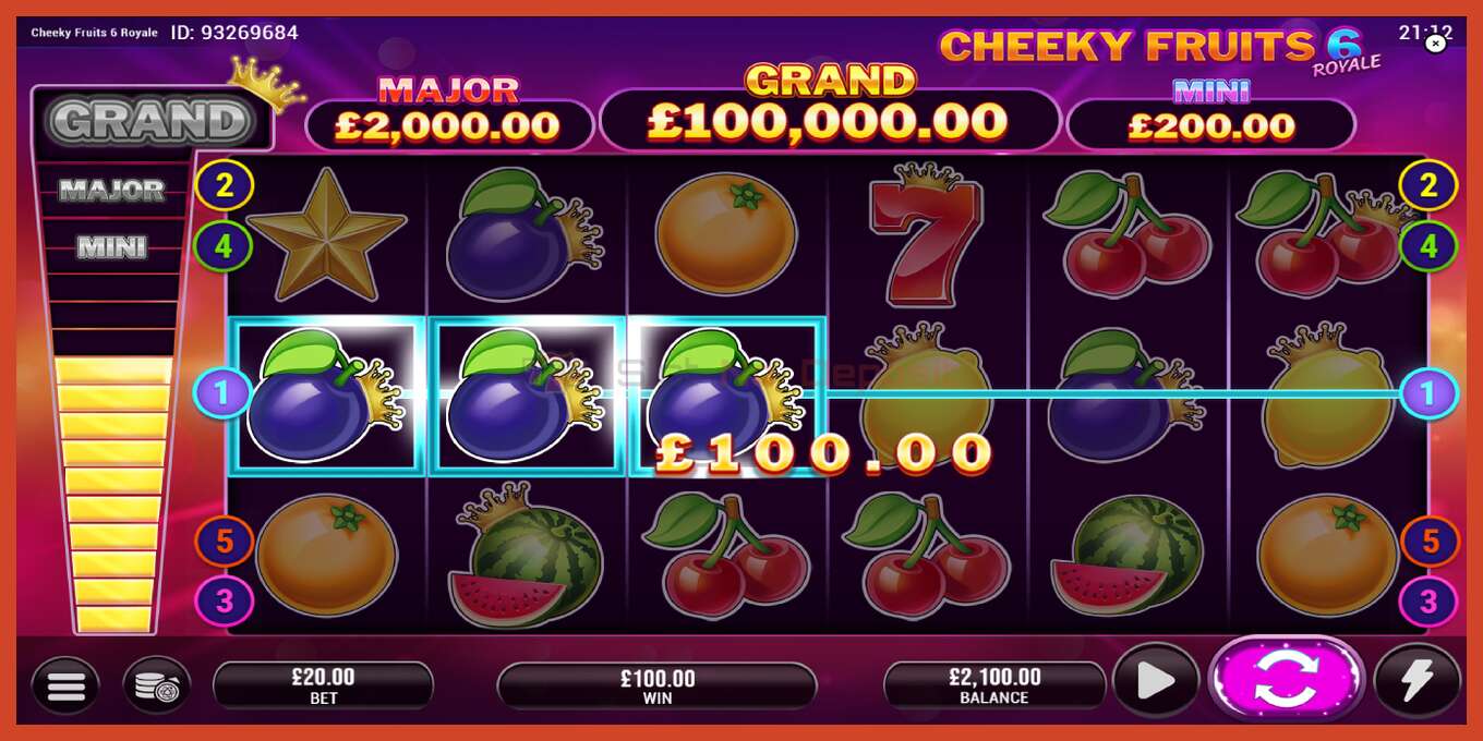 Captura de tela do slot: Cheeky Fruits 6 Royale sem depósito, número - 4