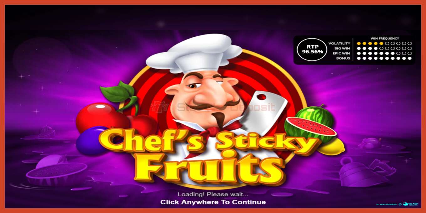 Captura de pantalla de la ranura: Chefs Sticky Fruits sin deposito, número - 1