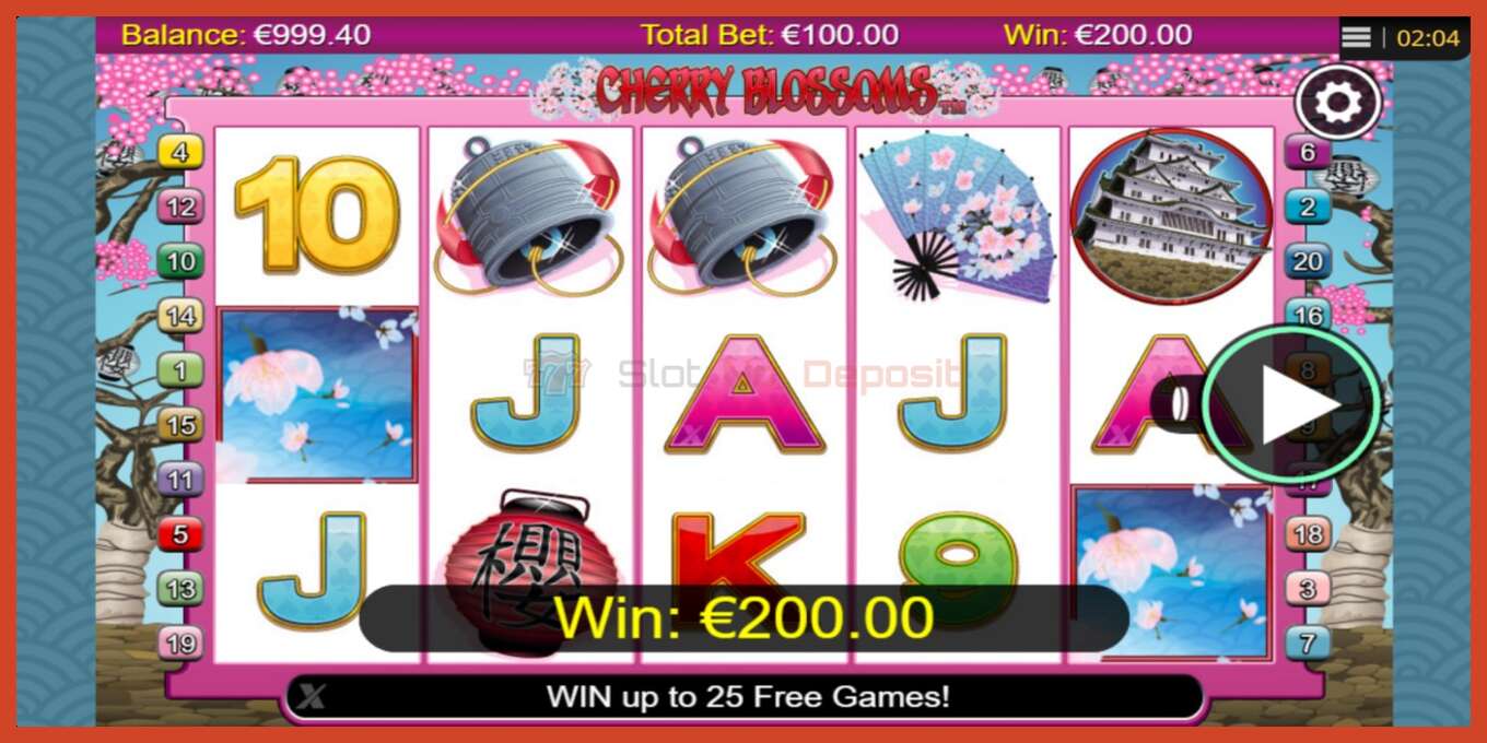 Slot screenshot: Cherry Blossoms no deposit, number - 2