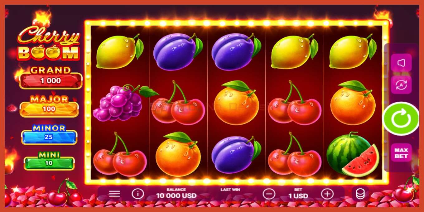 Slot screenshot: Cherry Boom no deposit, number - 1