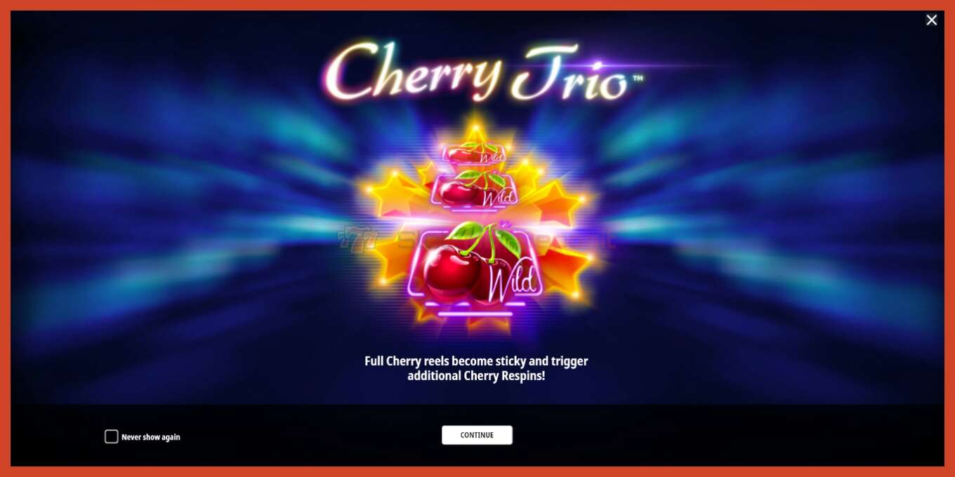 Slot screenshot: Cherry Trio no deposit, number - 1