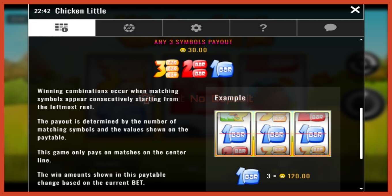 Slot screenshot: Chicken Little no deposit, number - 4