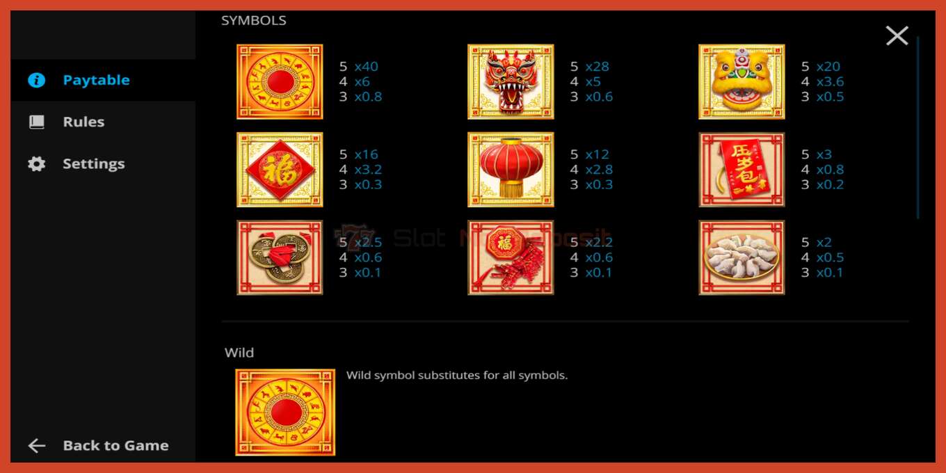 Slot screenshot: Chinese New Year no deposit, number - 4