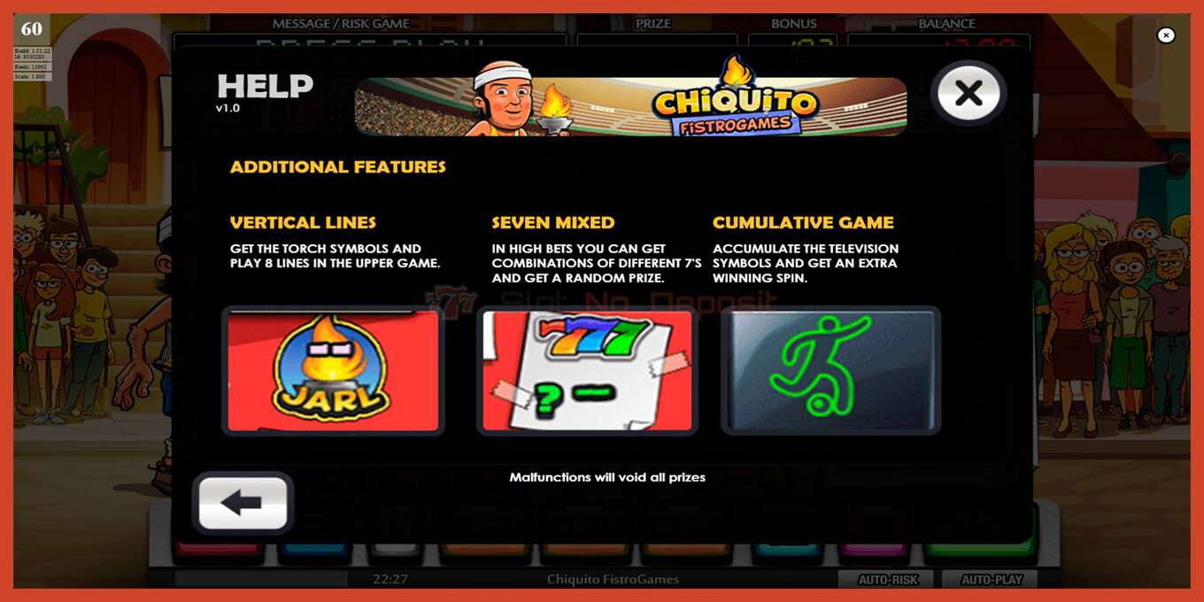 Slot screenshot: Chiquito FistroGames no deposit, number - 7