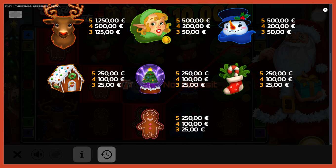 Slot screenshot: Christmas Presents no deposit, number - 6