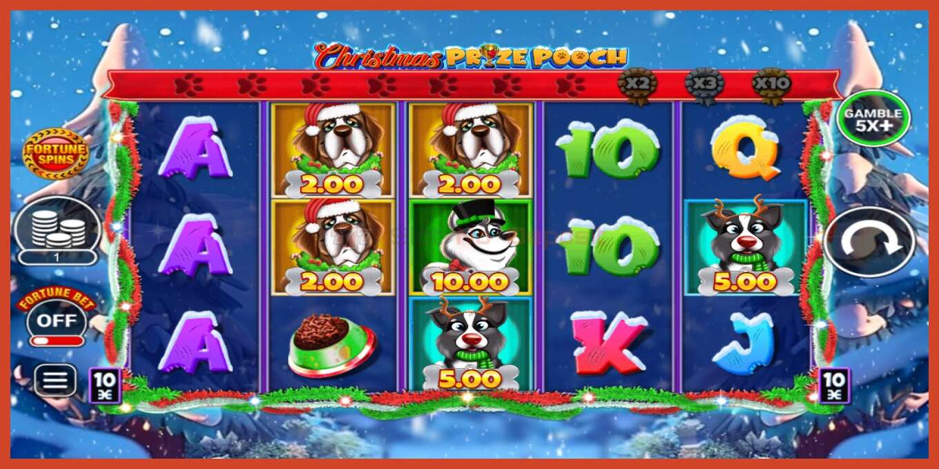 Slot screenshot: Christmas Prize Pooch no deposit, number - 1